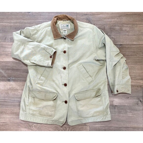 Vintage LL Bean Jacket Womens 2X Chore Barn Coat Corduroy Collar Fall Casual - Picture 1 of 10